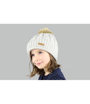 Hellgraue Mädchen Mütze Lux Beanie Girls oyster